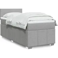 vidaXL Boxspringbett mit Matratze Hellgrau 100x200 cm Stoff