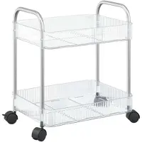 vidaXL Aufbewahrungswagen 2 Etagen Transparent 37x28x43,5 cm Acryl