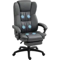 Vinsetto Ergonomischer Schreibtischstuhl mit Liegefunktion, 68,5x68,5x113-121cm