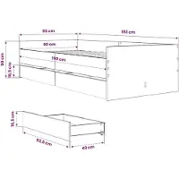 vidaXL Bettgestell mit Schubladen Schwarz 90x190 cm