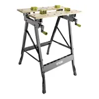 Ryobi RWB02, Tragbare Werkbank, Bambus, Metall, Schwarz, Holz, 100 kg, 60,5 cm, 18 cm