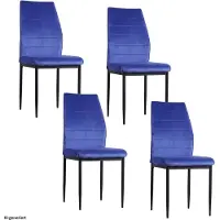 HTI Esszimmerstuhl Madison Velvet 4er-Set Blau