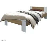 HTI Futonbett 140 x 200 cm Weiß/Artisaneiche