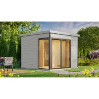 Weka Design-Saunahaus SH 412, hellgrau,Komp. x B x T x H x 300 x 300 x 0