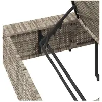 vidaXL Sonnenliege mit schwebender Auflage Hellgrau Poly Rattan