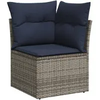 vidaXL 8-tlg. Garten-Sofagarnitur mit Kissen Grau Poly Rattan