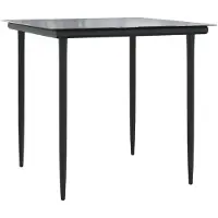 vidaXL 3-tlg. Garten-Essgruppe mit Kissen Schwarz Poly Rattan