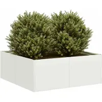 vidaXL Pflanzkübel Weiß 80x80x30 cm Stahl