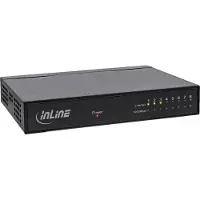 InLine Gigabit Switch 8x, 10/100/1000, Desktop, Metall, lüfterlos, gesch. Ports, Gigabit Ethernet (10/100/1000), Vollduplex, Wandmontage