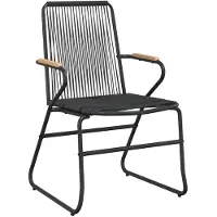 vidaXL 3-tlg. Garten-Essgruppe Schwarz PVC Rattan