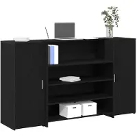 vidaXL Empfangstresen Schwarze Eiche 180 x 50 x 103,5 cm Holzwerkstoff