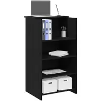 vidaXL Empfangstheke Schwarz 55x50x103,5 cm Holzwerkstoff
