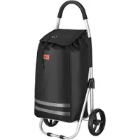 Northix Faltbarer Einkaufswagen 45L Schwarz, Thermofutter