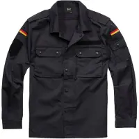 Brandit moderne Herren Jacke Reißverschluss Klettverschluss Schwarz