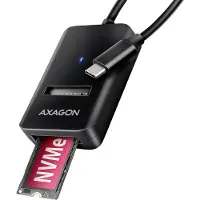 Axagon ADM2-CM USB-C 10Gbps - M.2 NVMe & SATA SSD Adapter, 10cm USB-C Kabel, SSD-Gehäuse, M.2, M.2, NVMe-oF, 10 Gbit/s, USB Anschluss, Schwarz