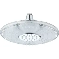 Schutte LED-Überkopfbrause GALAXIS großes flaches Design temperaturgesteuerter Lichtwechsel Kugelgelenk Chrom/Transparent 60981
