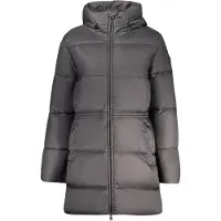 North sails Damenjacke Schwarz: Langer, gepolsterter Mantel mit Kapuze, wasserabweisend