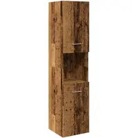 vidaXL Bad-Hängeschrank Altholz-Optik 30x30x130 cm Holzwerkstoff