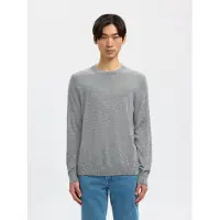 Selected Rundhalspullover "SLHTRAY LS KNIT MERINO CREW NECK NOOS" Wolle, regular fit