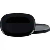 Luminarc Steakteller "Essteller Italien Party" Teller Set für 6 Personen, extra resistent, schwarz, Opalglas