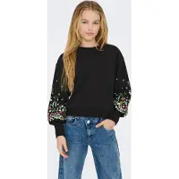 ONLY Sweatshirt "KOGBROOKE L/S O-NECK FLOWER SWT NOOS", Baumwollmischung, regular fit
