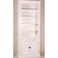 Casa Padrino Shabby Chic Landhausstil Bücherschrank Weiß, Breite 100 cm, Höhe 240 cm