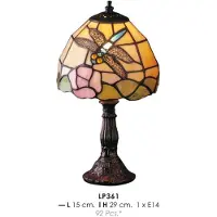 Casa Padrino Tiffany Tischleuchte im Jugendstil Design, buntes Glas, Durchmesser 29 cm, Höhe 15 cm
