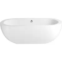Casa Padrino Art Deco Badewanne freistehend Weiß Modell He-Ele 180 x 85,5 x 60 cm, Retro Antik Badewanne Barock