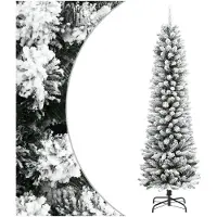 vidaXL Künstlicher Weihnachtsbaum Schlank mit Schnee 120 cm PVC & PE