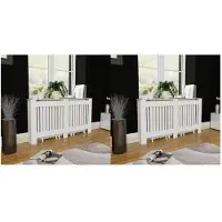 vidaXL Heizkörperabdeckung 2 Stk. Weiß Holzwerkstoff 152 cm