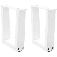 vidaXL Couchtischbeine V-Form 2 Stück Weiß 50x(30-31,3) cm Stahl