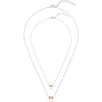 Disney MINNIE - Set Maman & Fille - 2 Colliers en Laiton Plaqué Argent