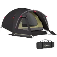 Outsunny Campingzelt für 2 Personen leicht UV 50+ Tunnelzelt mit Vordach