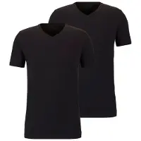 Falke 2-Pack Herren T-Shirt Daily Comfort, 3XL, Schwarz, Uni, Baumwolle