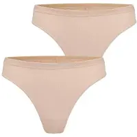 Falke 2-Pack Damen Tanga Daily Comfort, XL, Beige, Uni, Baumwolle