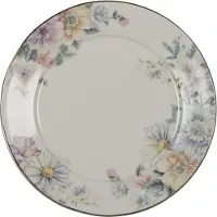 Clayre & Eef Frühstücksteller Ø 20 cm Beige Rosa Porzellan Blumen
