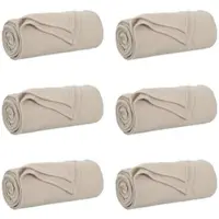 vidaXL Wohndecken 6 stk. Beige 240 x 220 cm 4.28 kg Fleece