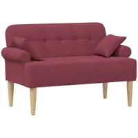 vidaXL Zweisitzer mit Knopfheftung Weinrot 120 x 65 x 79 cm Stoff