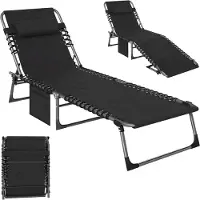 Outsunny - Sonnenliege - 188 x 57 x 30 cm - schwarz