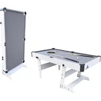 Cougar Hustle L Billardtisch 5ft in Weiß / Grau | Pooltisch klappbar inkl. Zubehör | Tischbillard für Kinder und Erwachsene | Indoor Pool / Billard Tisch