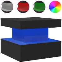 vidaXL Couchtisch mit LED-Leuchten Schwarz 50x50x40 cm
