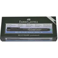 Faber-Castell Marker Multimark, inkl. Spezialradierer, schwarz, F, permanent