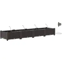 Helloshop26 - Set aus 4 modernen Pflanzgefäßen mit Gartenbewässerungssystem 160 x 40 x 22 cm brauner Stahl 02_0058519