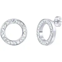 Silvego Gentle steel round earrings with zircons KMM62639