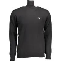 U.s. polo assn. . Schwarzer Baumwoll-Herrenrollkragenpullover