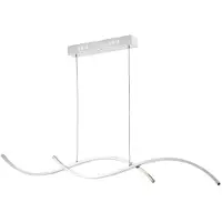 Casa Padrino Luxus LED-Hängeleuchte Silber 100 x H. 9,7 cm - Moderne Design Designerleuchte