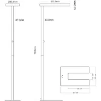Alco LED-Stehleuchte, stufenlos dimmbar, direkt & indirekt leuchtend, H 1950 mm, 2 x 40 W, schwarz