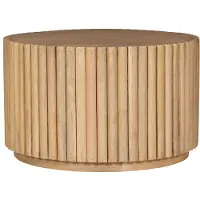 SIT Möbel Couchtisch | Ø 55 cm | Mangoholz natur | Ribbed-Look | B 55 x T 55 cm H 34 cm | 12884-01 | Serie COUCHTISCH
