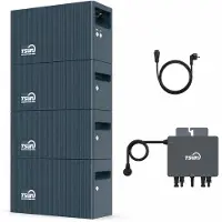 TSUN Powerness Balkonkraftwerk Speicher, DCU2000Lite mit 3 x DB2000 Lite Erweiterungsakku & 800W Mikrowechselrichter, 2400W PV Input & Dual MPPT