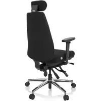 Hjh OFFICE Profi Bürostuhl PHOENIX PRO I Ergonomischer Schreibtischstuhl mit Armlehnen (höhenverstellbar) Stoff Schwarz Drehstuhl für Büro, Zuhause
